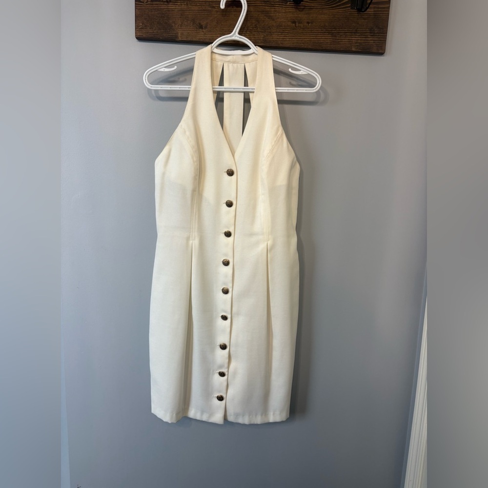 Vintage Cream Halter Dress by Savannah size 6